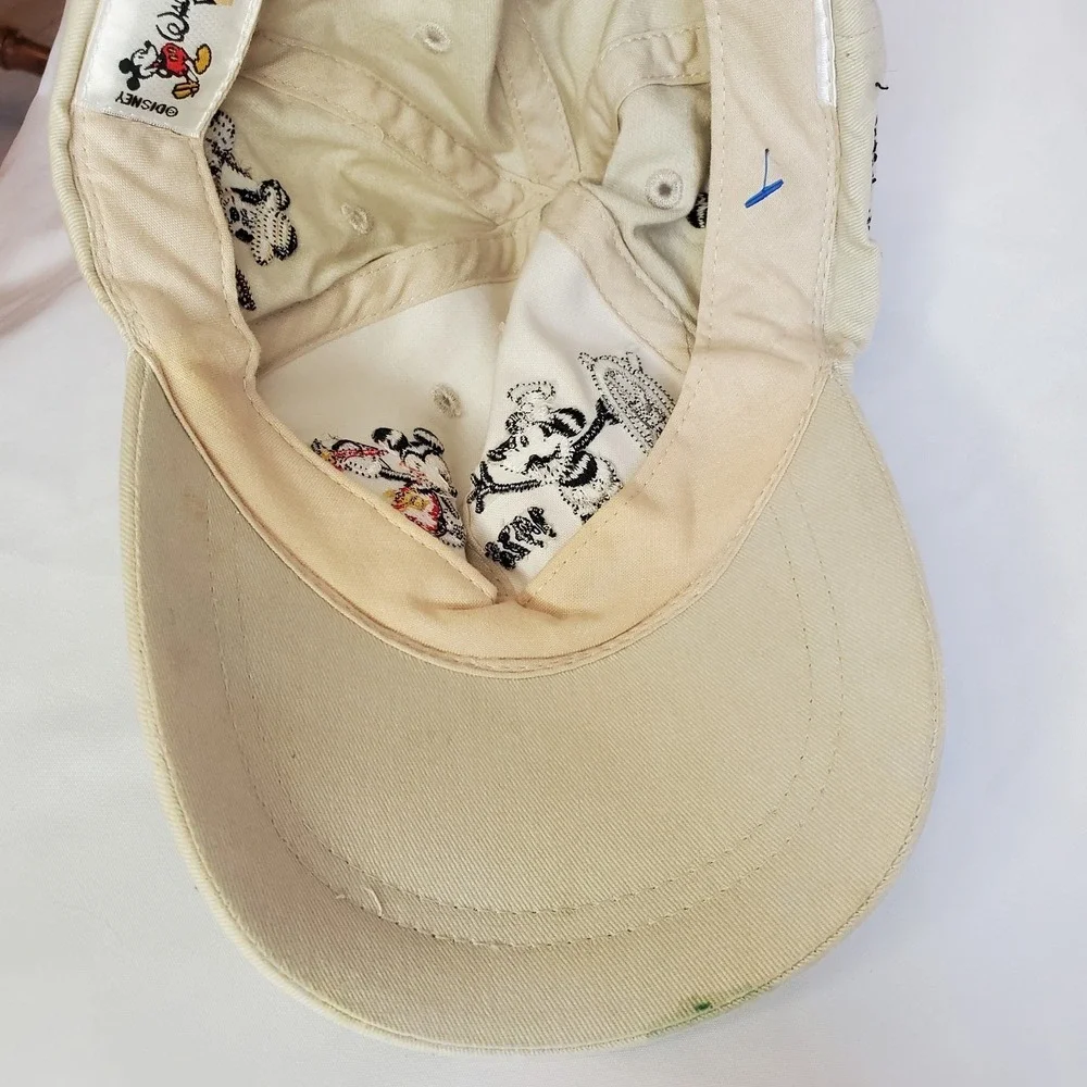 Disney Mickey Mouse Florida Hat‎ 1928 1935 1940 1980 Tan Adjustable Cap READ